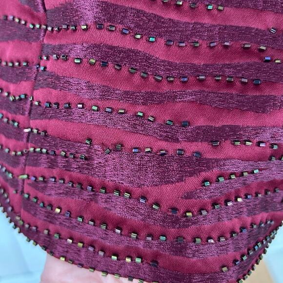 Women Vintage Short Sleeve Top Blouse Formal Cocktail Fairy Goth Red Size 8 - Picture 3 of 8